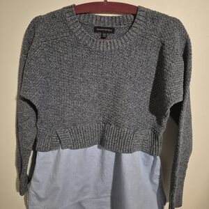 Banana Republic Gray Sweater with Blue Hem